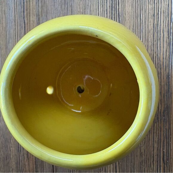 Mccoy 0386 Rare Vintage 1970’s Bright Yellow Smiley Ceramic Planter - Picture 3 of 15